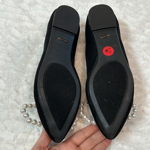 Bamboo the point pearl bow classic black noir slip on flats new without box - Picture 7 of 9